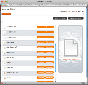 Fichiers du site internet