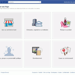 Créer une page facebook
