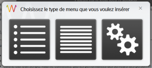 Choisir le type de menu à créer