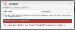 Nom de domaine déjà réservé