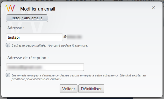 Modifier un email