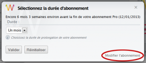 Modifier l'abonnement