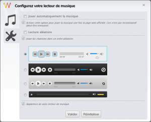 Configuration du module lecteur de musique