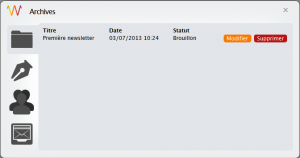 Archives et brouillons des newsletters