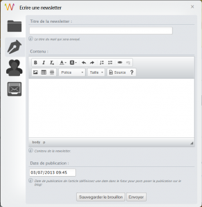 Interface d'écriture des newsletters