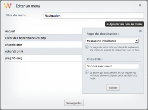 Ajouter un lien vers le module discussion instantanée