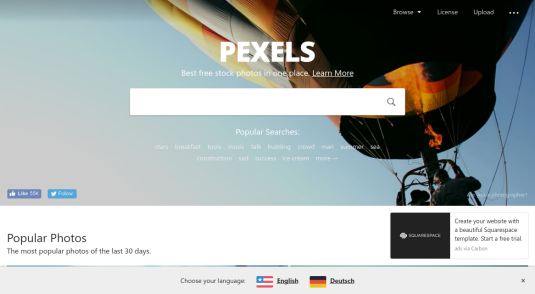 Site web de Pexels