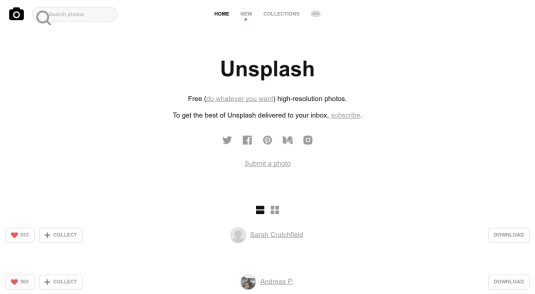 Site web de Unsplash